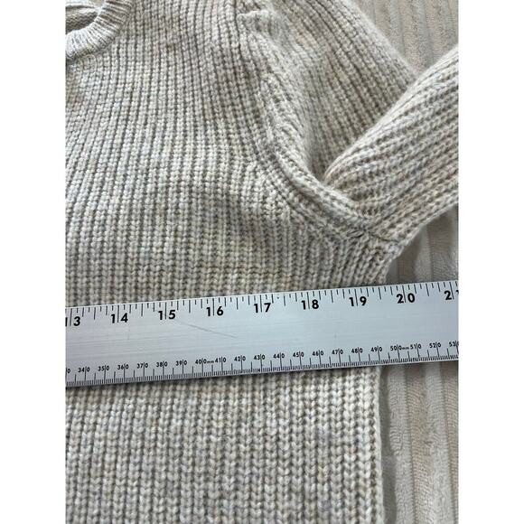 FRYE And CO Women Chunky Knit Sweater Long Sleeve Gray Sz M V Neck Pullover Boho - Picture 10 of 10